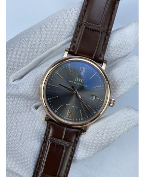 (준비완료/특급배송)NO.2548/V7공장 포르토피노 로즈골드 그레이다이얼 150주년 악어스트랩