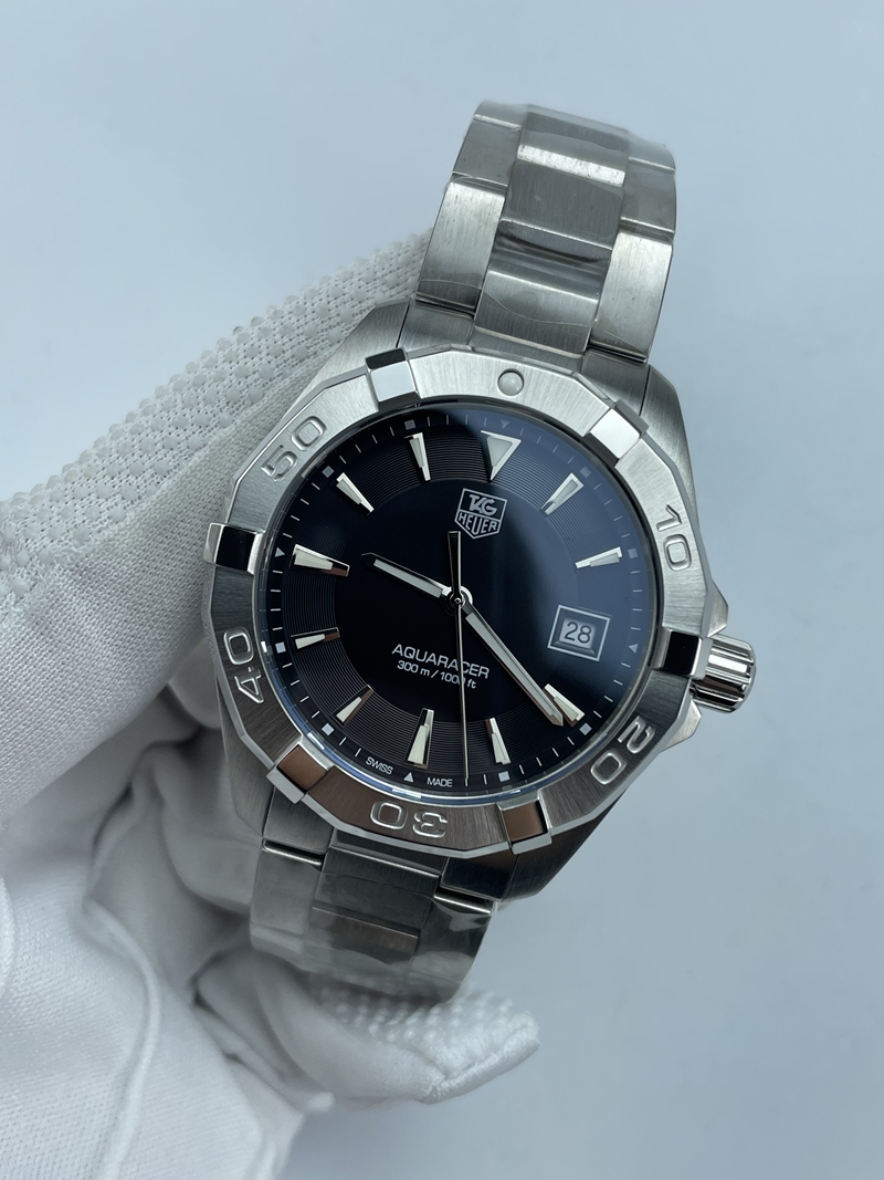 (준비완료/특급배송)NO.3578/ 신공장 태그호이어 아쿠아레이서 300M 쿼츠 스틸 블랙다이얼